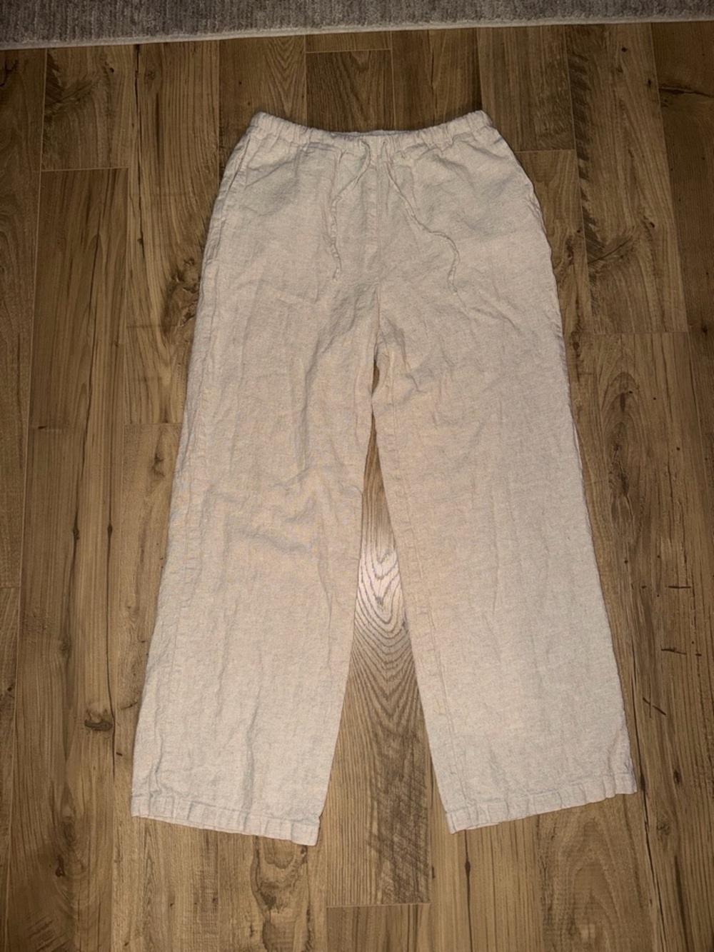 Rachel Zoe Drawstring Linen-Blend Pants - Cream - Picture 2 of 4